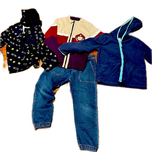 Bundles Zara jeans Carter’s zip hoodie and hoodie and unknown knitted jacket